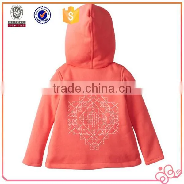 2016 custom ruffle girl winter coat for children with fur hood