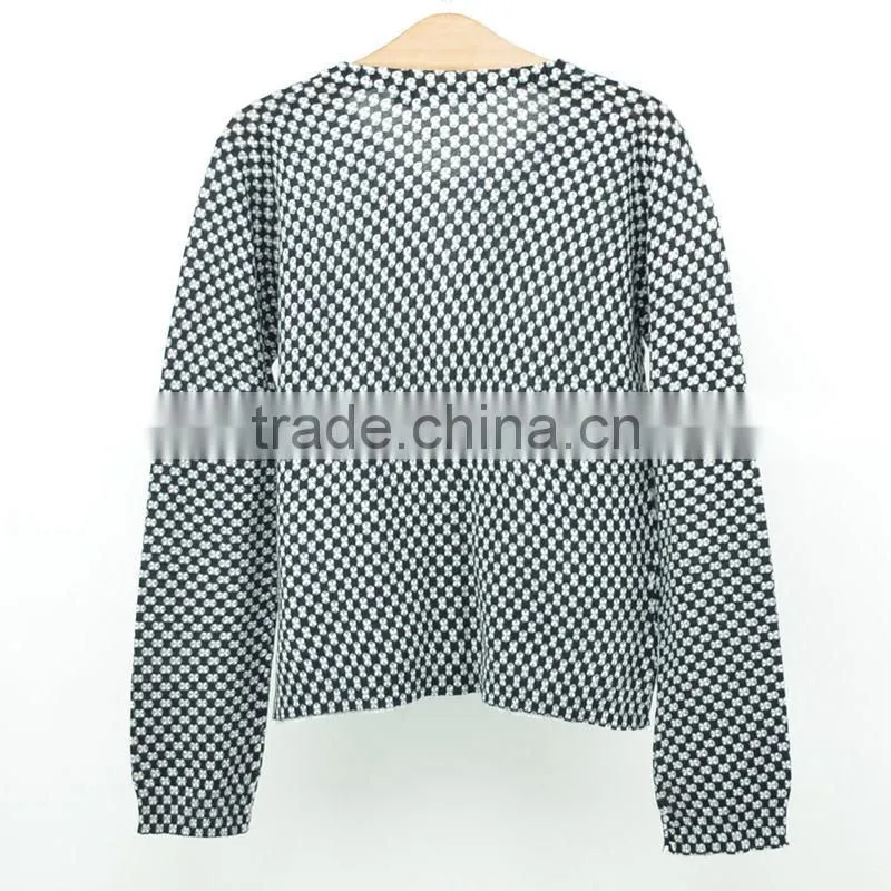 Print cardigan woolen kids knitted sweater designs for children