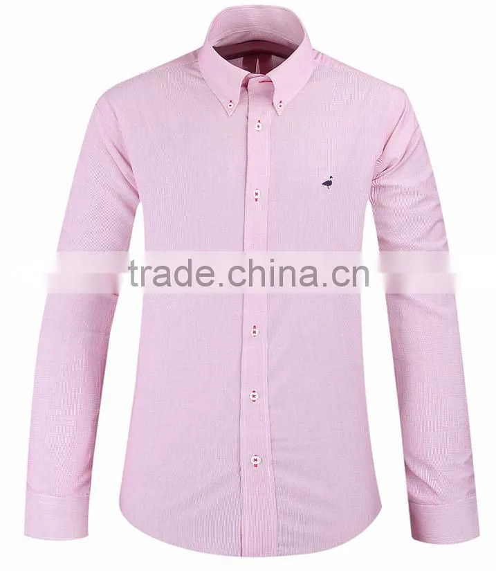2017 small checks men's long sleeve button-down collar casual shirt