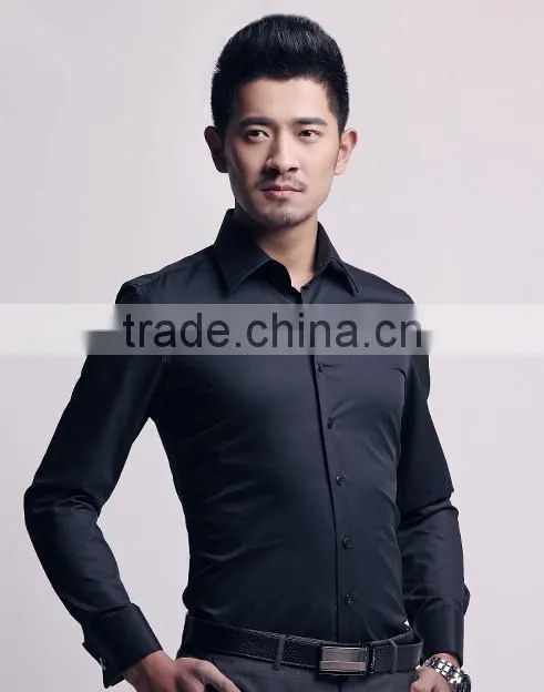 2014 Mens Slim fit Dress long Sleeve solid color Shirts Mens dress shirts