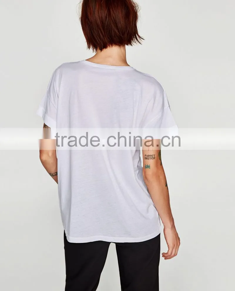 Guangzhou Shandao Factory OEM Customized 160g 100% Cotton Logo Printed Short Sleeve O-Neck Ladies New Design T Shirt