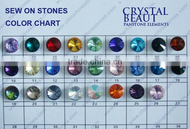 Fancy stone round point back crystal chaton bead