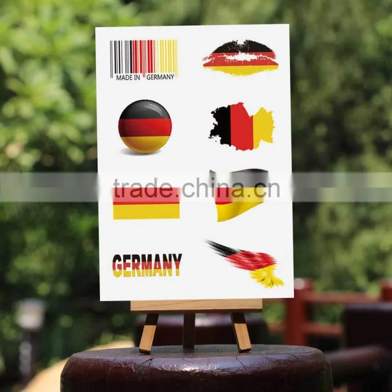 Custom temporary nation flag tattoo stickers