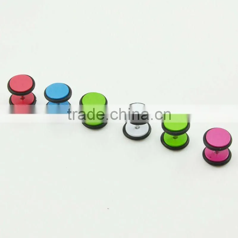 2017 new style hot selling spray paint body piercing jewelry,316l stainless steel screw on flesh tunnel,ear gauges,ear plugs