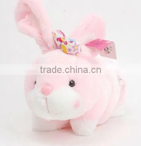 Lovely rabbit shaped plush animal pillow with buckle