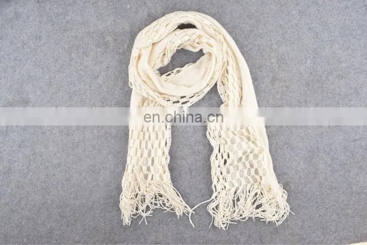 2017 hollow out double hook flower lady warm shawl wool scarf with tassel