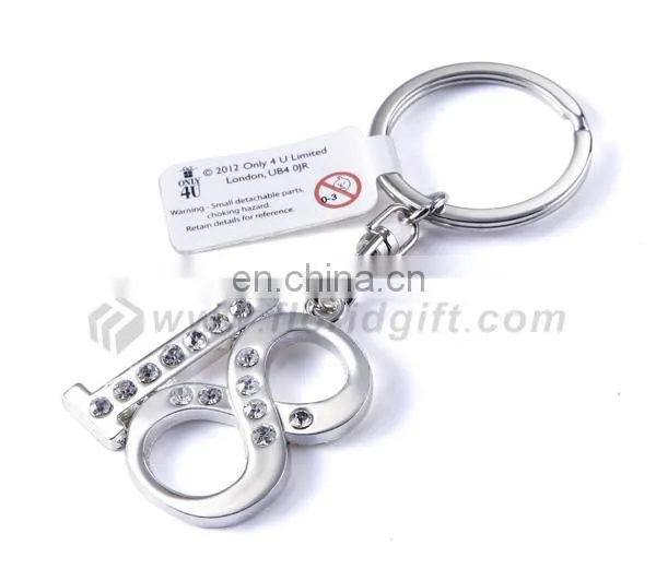 Attractive Style Fashion custom number/letter metal keychain