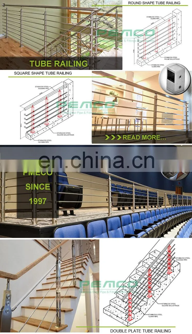 China Top 5 Glass Handrail Manufacturer Modern Design Stainless Steel Glass Railing Model Interior Stair Tempered Glass Railings