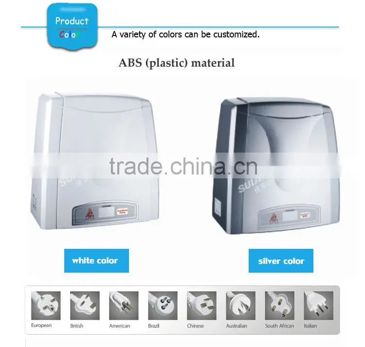 wall mounted abs plastic material automatic electrical hand dryer for toilet