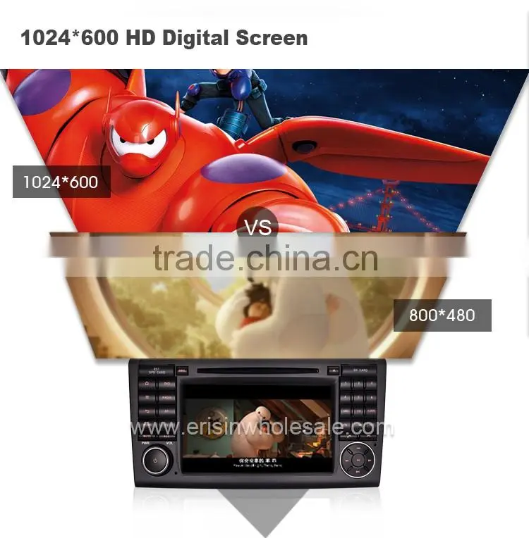 Erisin ES2511B 7" Auto Radio 2 Din Car DVD GPS with Android 4.4.4 Canbus for Mercedes X164