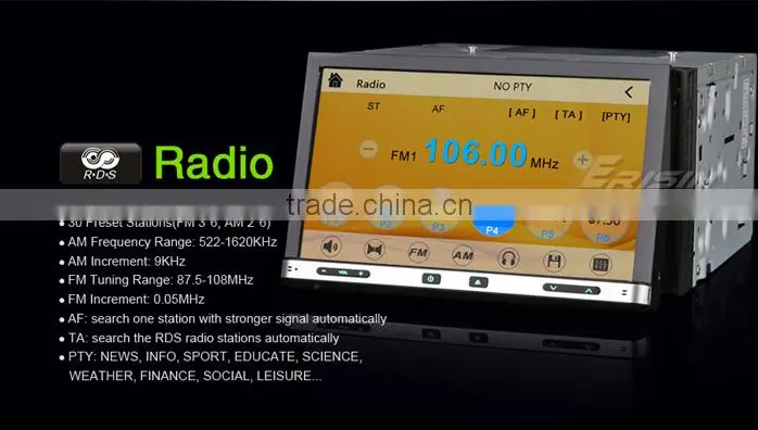 Erisin ES7005G 7" HD 2 Din Car DVD Player with 3G GPS Radio