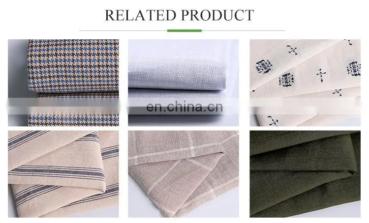 New coarse linen yarn-dyed sofa fabric imitation cotton linen interwoven plain weave small fresh pillow cloth cushion cloth