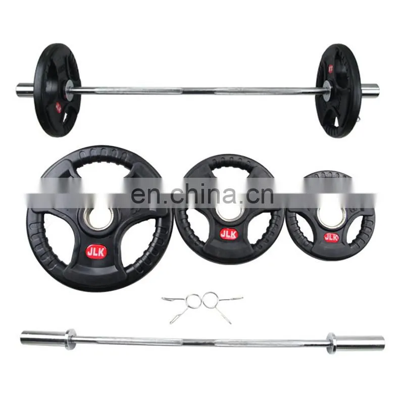 Low Price wholesale high quality cast iron plate chrome plated bar set adjustable gym barbell