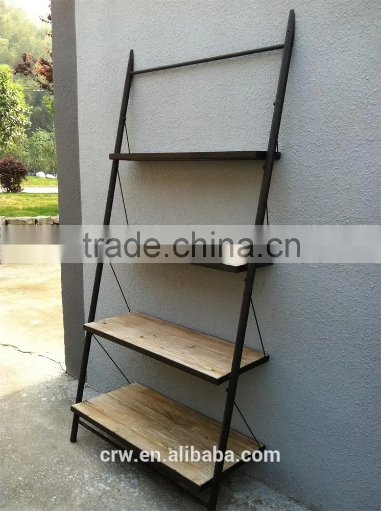 RE-1533 Wide Wooden Ladder Flower Shelf