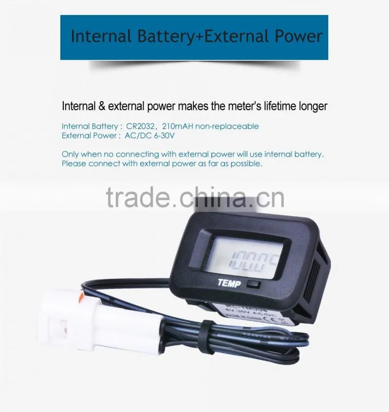 Digital Waterproof Temperature Meter Thermometer Used For Engine Generator Motor Snowmobile Lawn Mower ATV Motorcycle