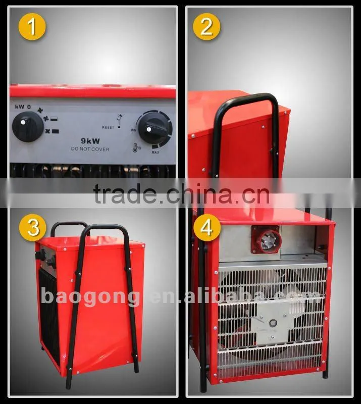 9kw industrial waterproof fan heater