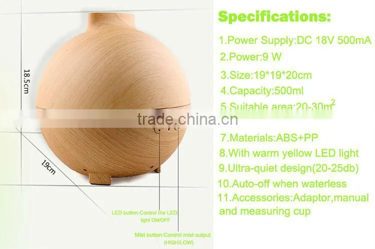 Aroma Diffuser ,500ml Aroma Essential Oil Diffuser with Color LED Lights