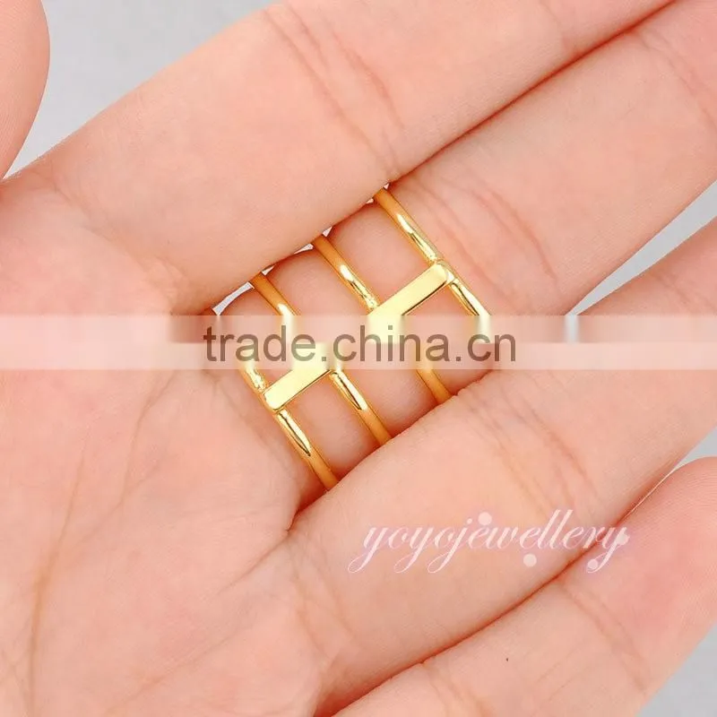 New model adjustble size 18k gold zirocon cuff ring
