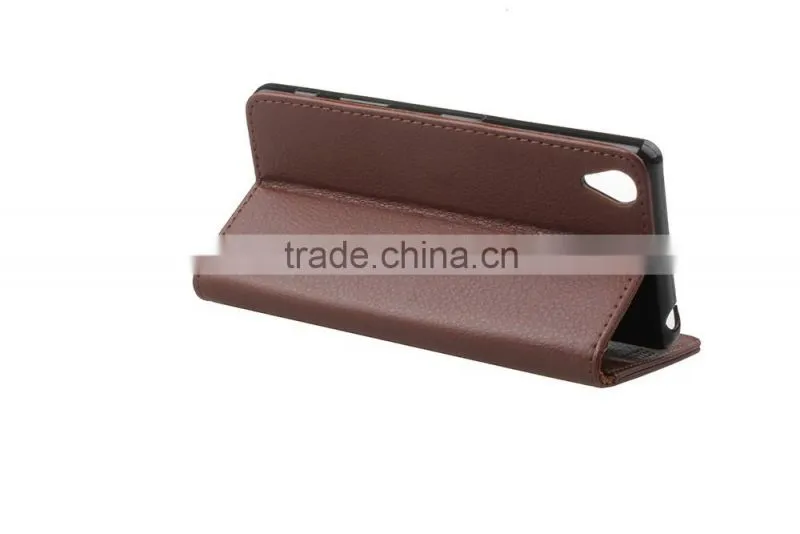 MMT Luxury litchi grain photo frame pu leather case for SONY X with card slot wallet holder leather protective case for SONY X