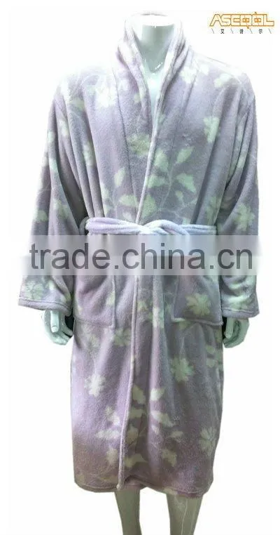Fashion printed coral fleece bathrobes