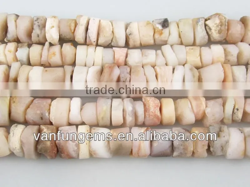 Natural pink opal rough coin