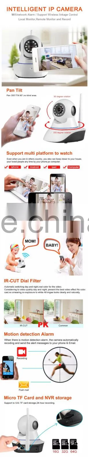 POE power supply 720P Applies Two Million Pixel CMOS Intelligent Wifi Full HD IP Camera with Sim Card