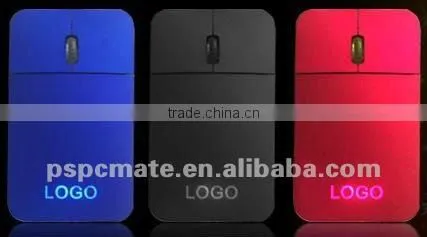 usb wired slim mouse with led light and laser logo