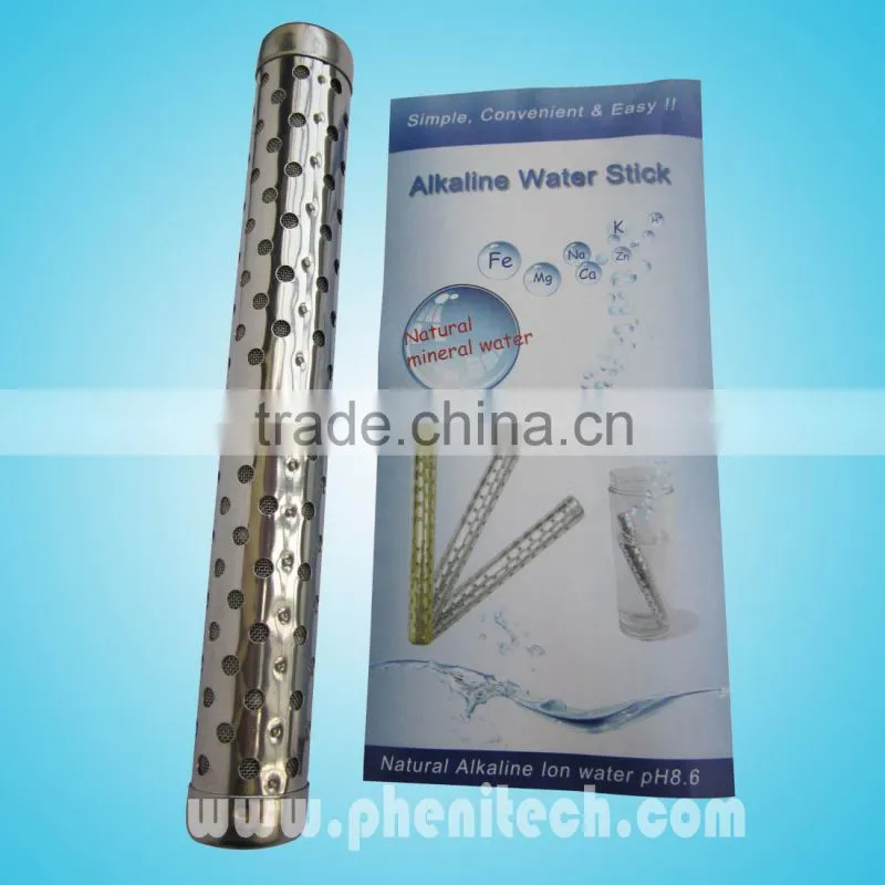 Portable water hydrogen alkaline water filter stick
