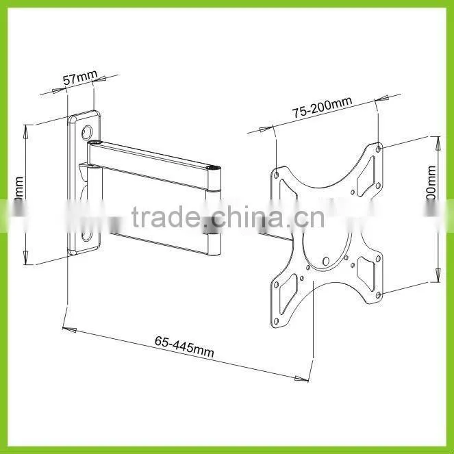 LCD2903 DMP 19" to 37" Wall Mount for LCD Monitor Flat Screen TV with Swing Arm