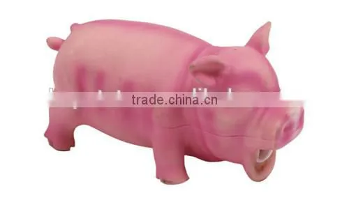 Colored latex pig with real sound dog toy display pink pig dog toy
