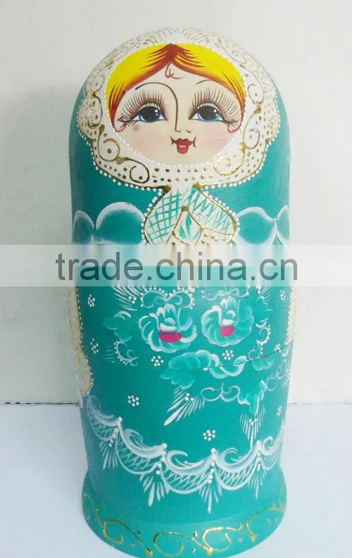 Hand painted home decorating wooden nesting doll