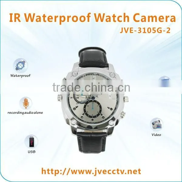 Full HD Mini Hidden Camcorder Camera Watch DVR with1080P PC Webcam Waterproof IR Night Vision Function JVE3105G-2