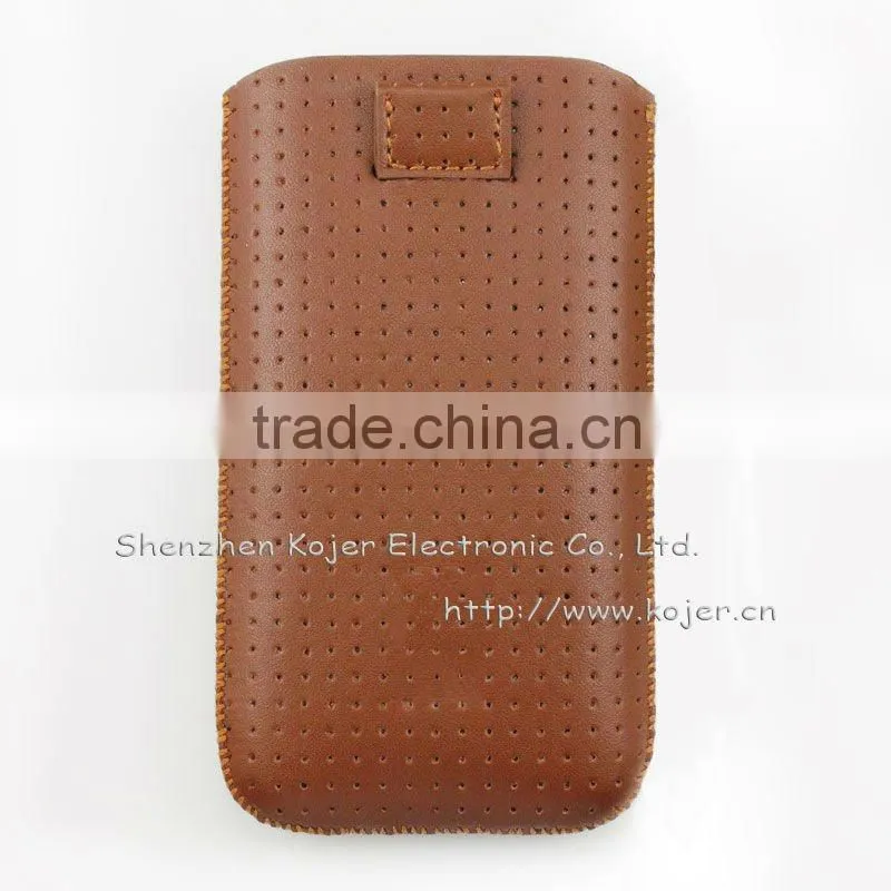 Leather Case for iPhone 4,Retractable Pull-tab Allowing for Phone Access