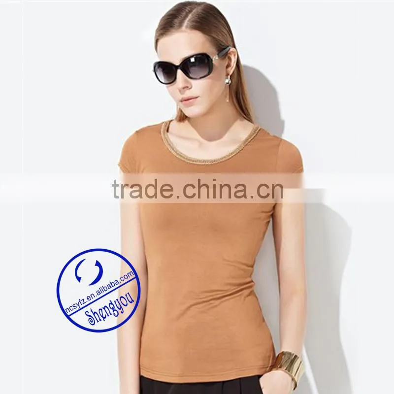 custom 100 rayon blank t shirt women wholesale