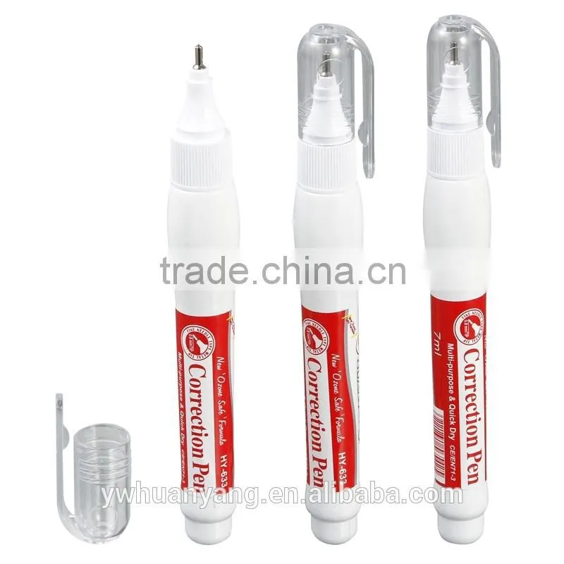 Promotional office school stationery liquid corrector 7ml metal tip