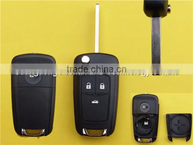 3 buttons chevy GM remote flip key blank shell for Chevrolet Cruze plip key case