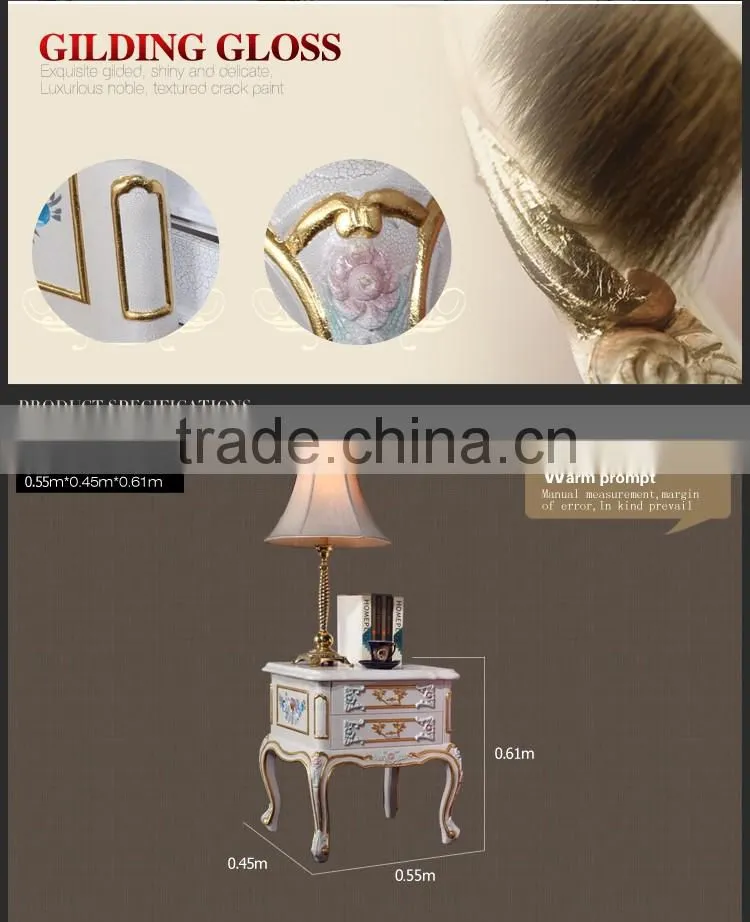 2016 europe royal style bedroom furniture design bedstand for lighting two doors