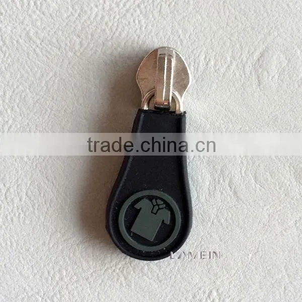 Stout metal zipper head rubber zipper puller zipper slider