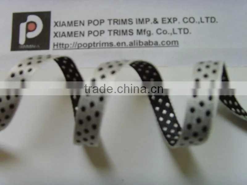 Polka dots colourful jacquard ribbon