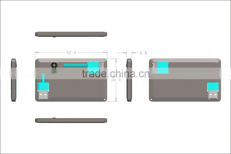 Newest Ultra Slim Power Bank,Credit Card Power Bank 1500mAh for Smartphone