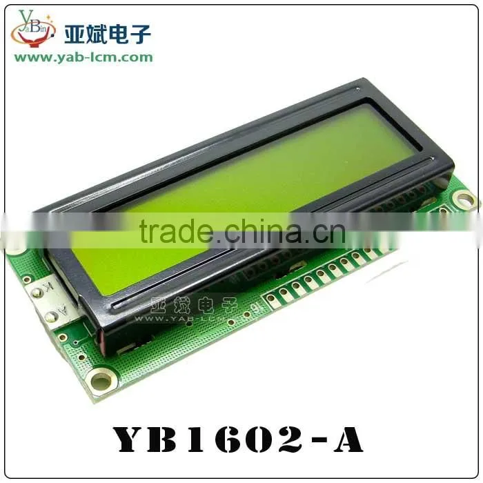 3.3V/5V yellow green16x2 lcd display module 1602 LCD display