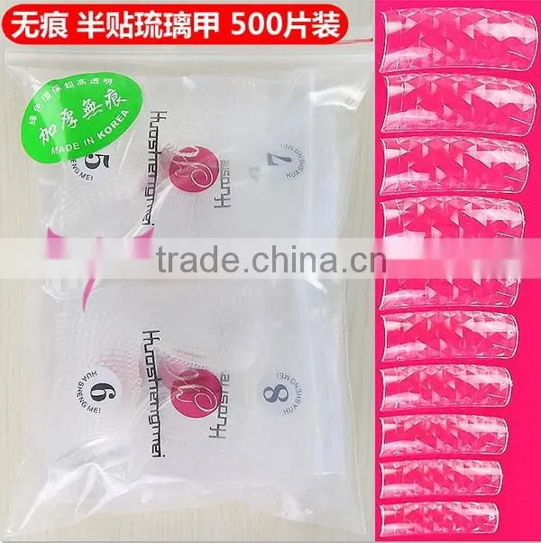 Colored glaze artificial nal tips for nail art 2015 new wholesale