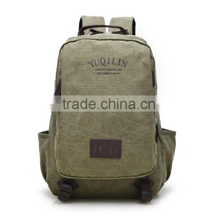 China wholesale vintage canvas backpack school bags for teenagers boys