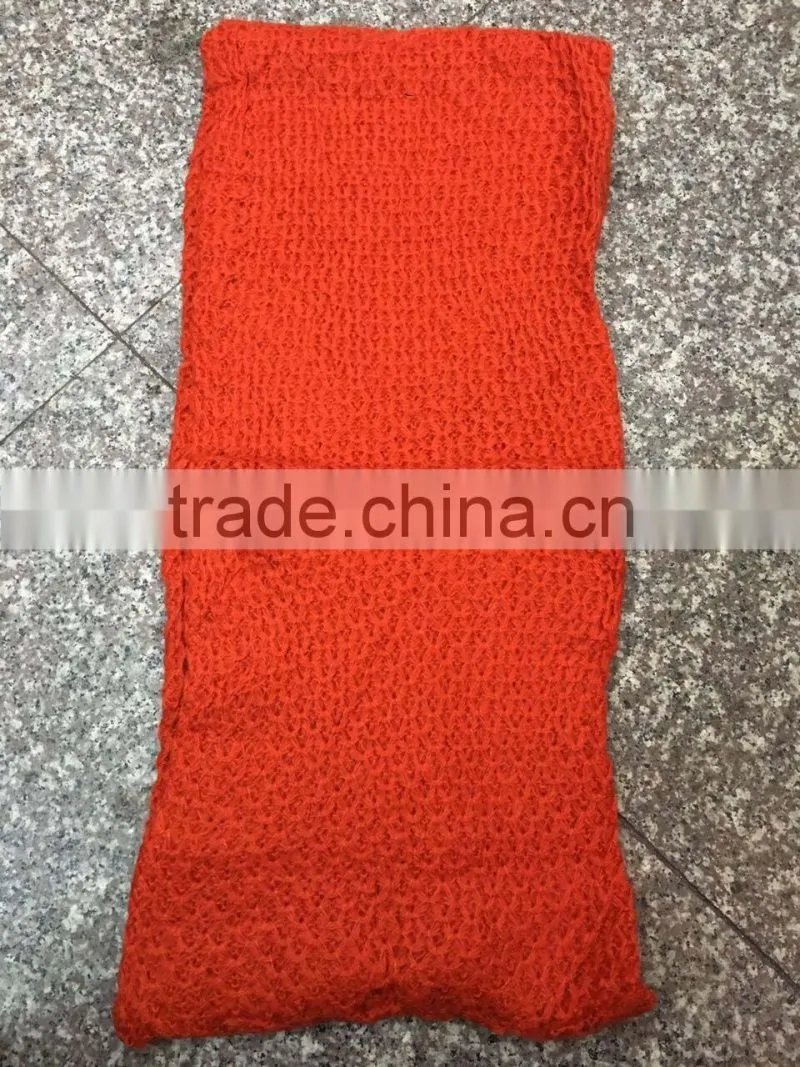 Stock Item wholesale autumn winter orange knit neck warmer circle loop scarf for girls