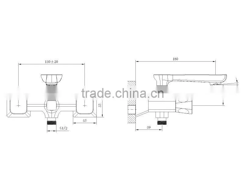 2016 Wall Mounted Double Handle Hot and Cold Shower Faucet 76 3101