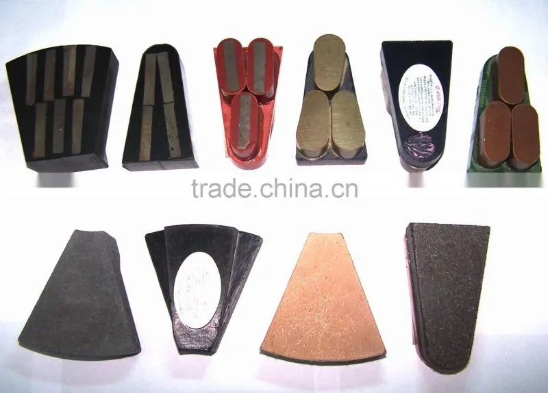 triangle, fan shape polishing bricks