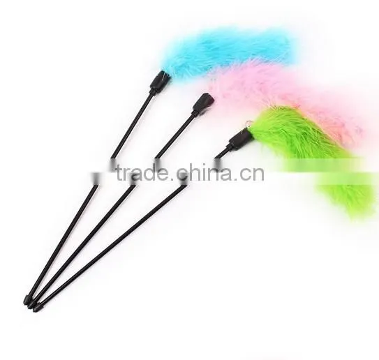 Teaser Wand Cat and Kitten Toy Pet Stick Colorful Feather
