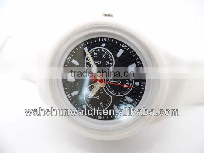 factory custom logo fashion quartz branded silicone wrist white watch with black dial