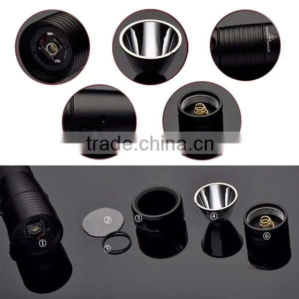 POPPAS-807 3w 150lumens Aluminum flat LED Flashlight Strong light flashlight