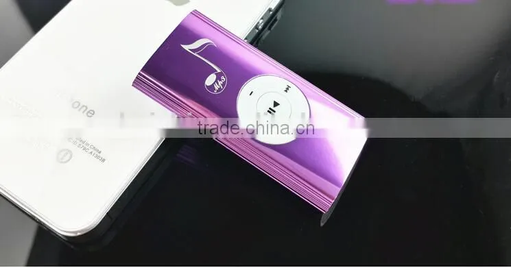 Fashion slim mini clip digital music mp3 player with built in speaker